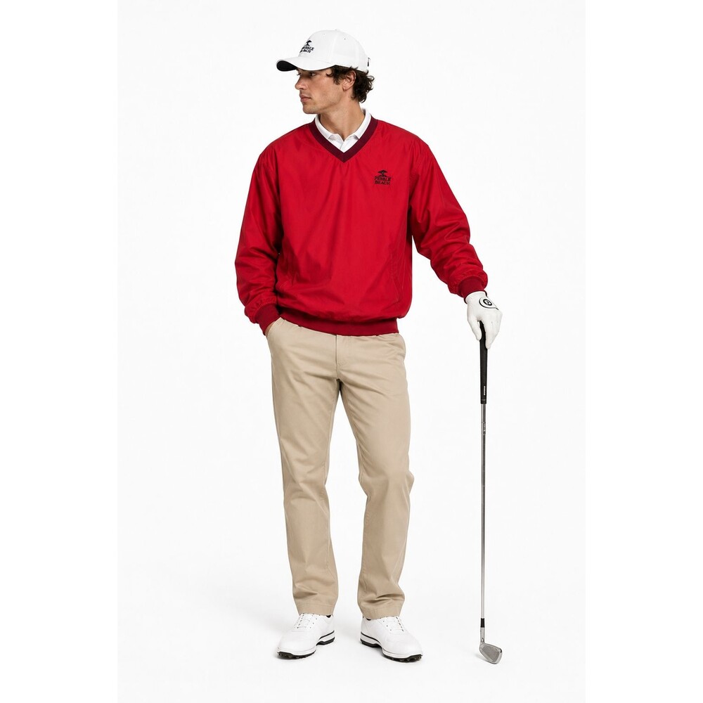 Pebble Beach Windbreaker Nylon Pullover Jacket Red Golf Y2K Men’s XXL